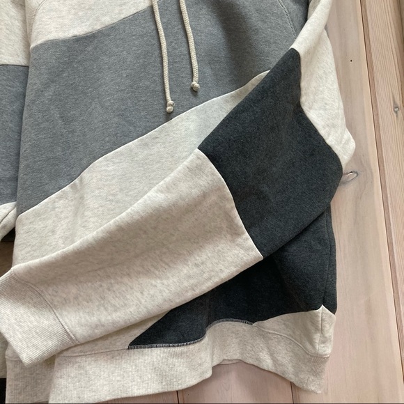 Faherty Striped Grey Ripple Pullover Cotton Hoodie - Picture 4 of 9